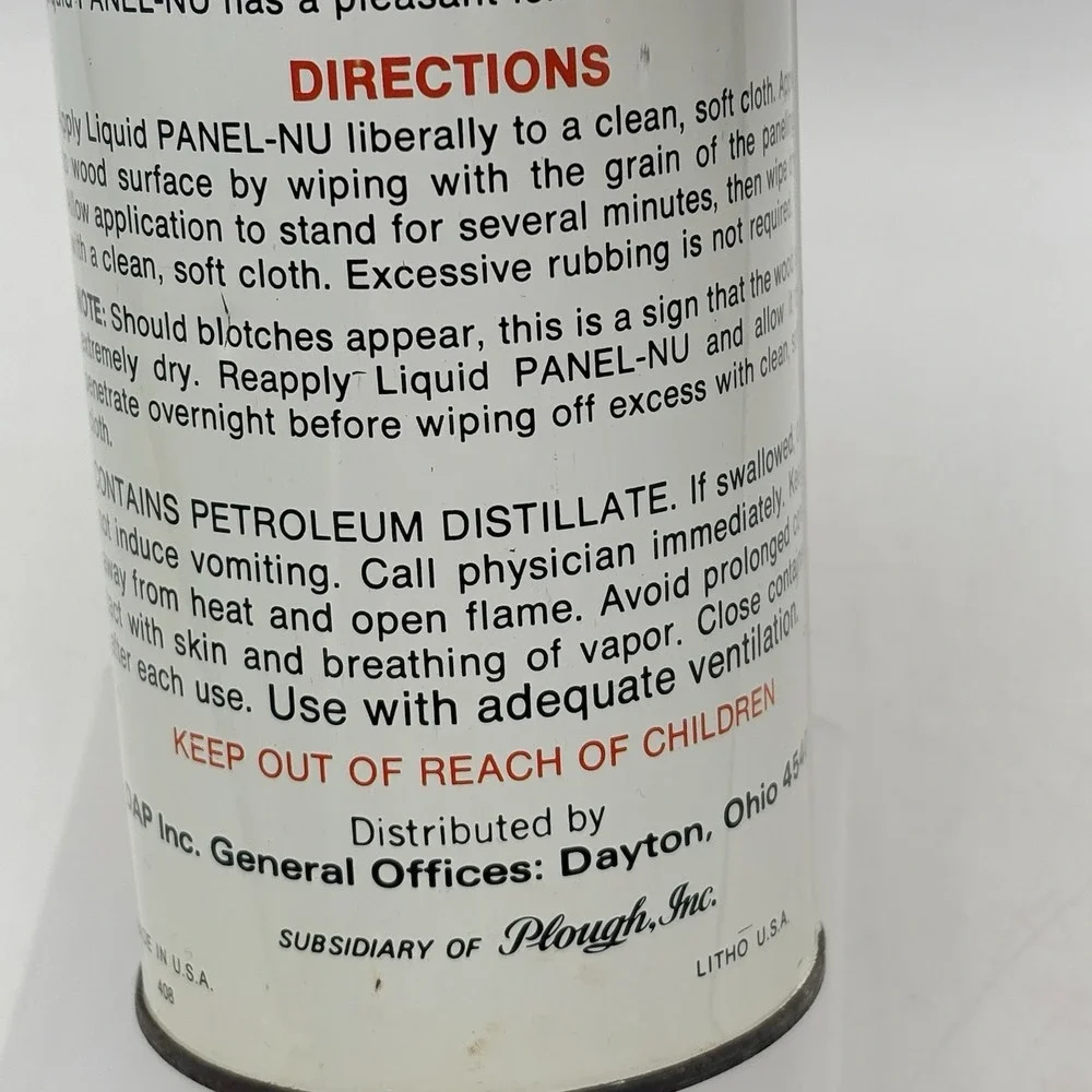 Vtg Liquid Panel Nu Wood Cleaner Conditioner Retro 1960s Movie Prop Display